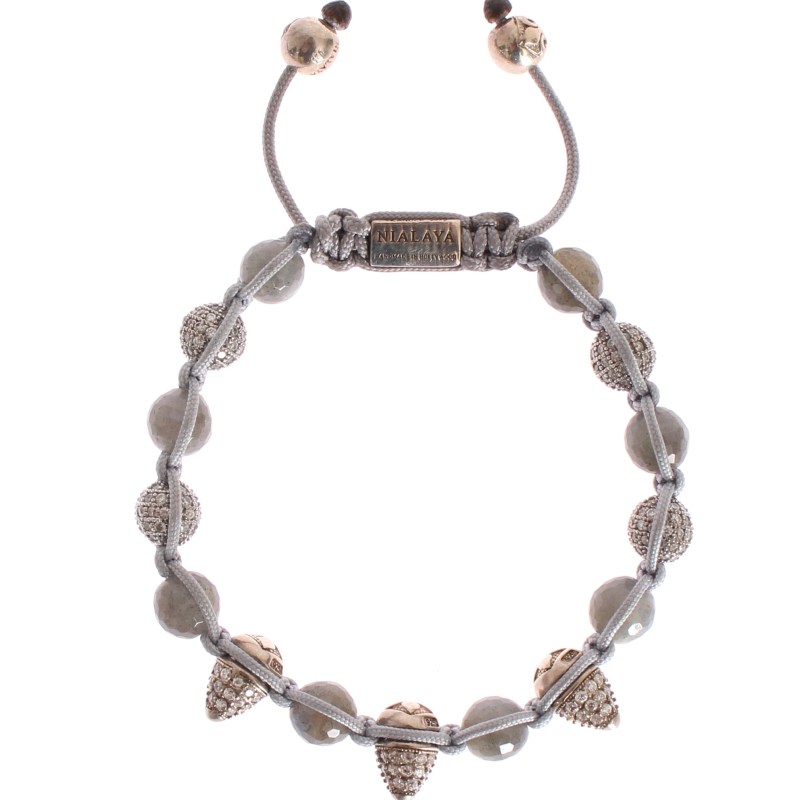 CZ Cone Labrodite 925 Silver Bracelet