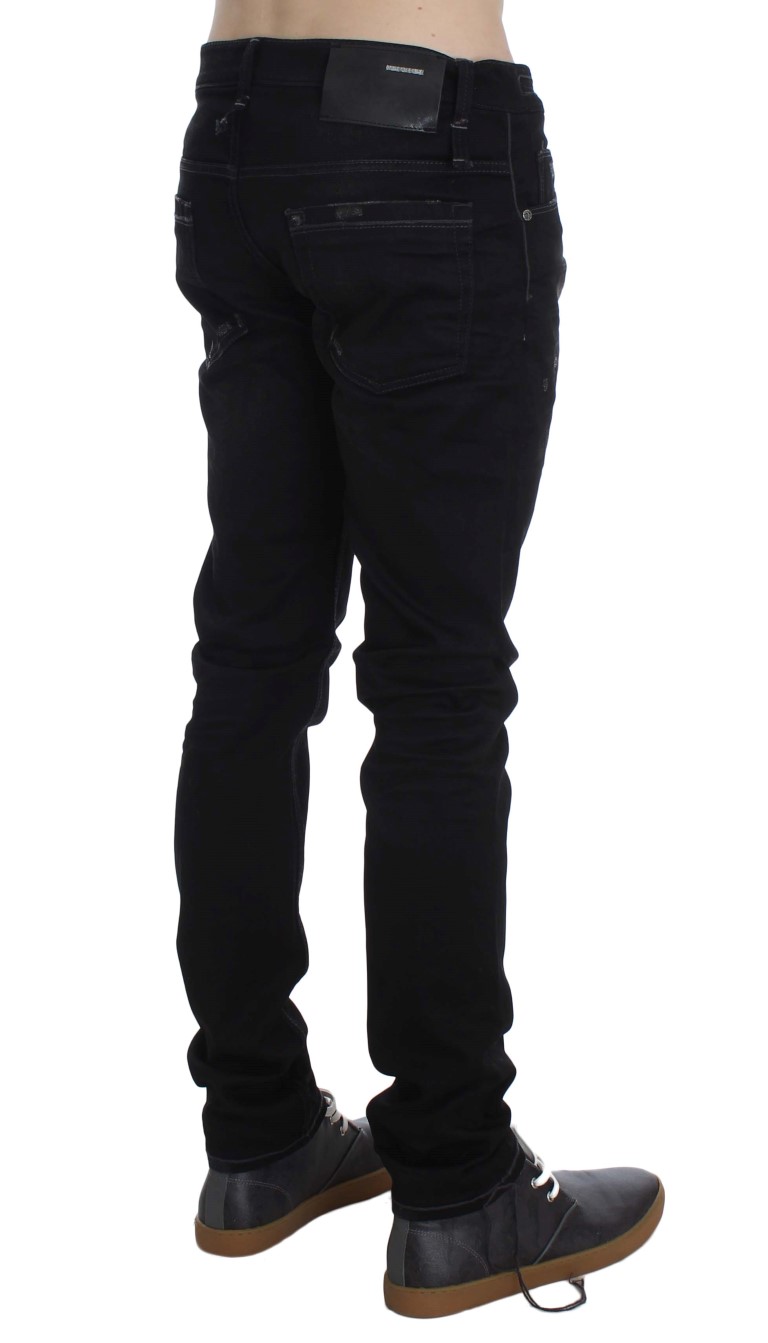 Black Wash Cotton Stretch Slim Fit Jeans