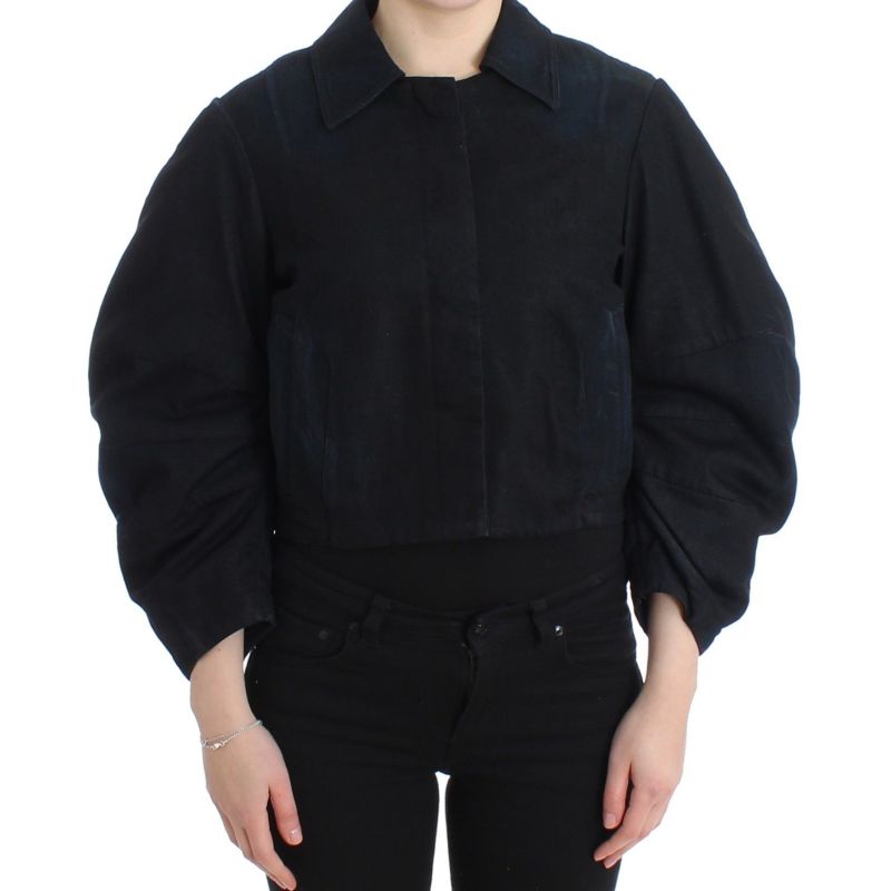 Blue Denim Jacket Coat Blazer Short 2 in 1