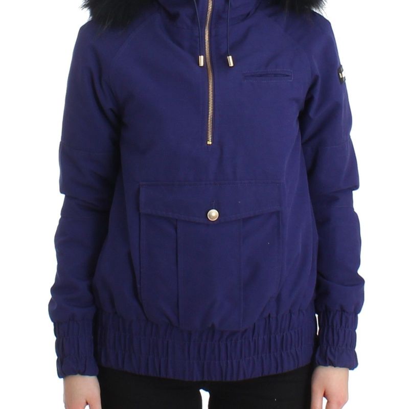 Blue Padded Jacket Hooded Short K-Way