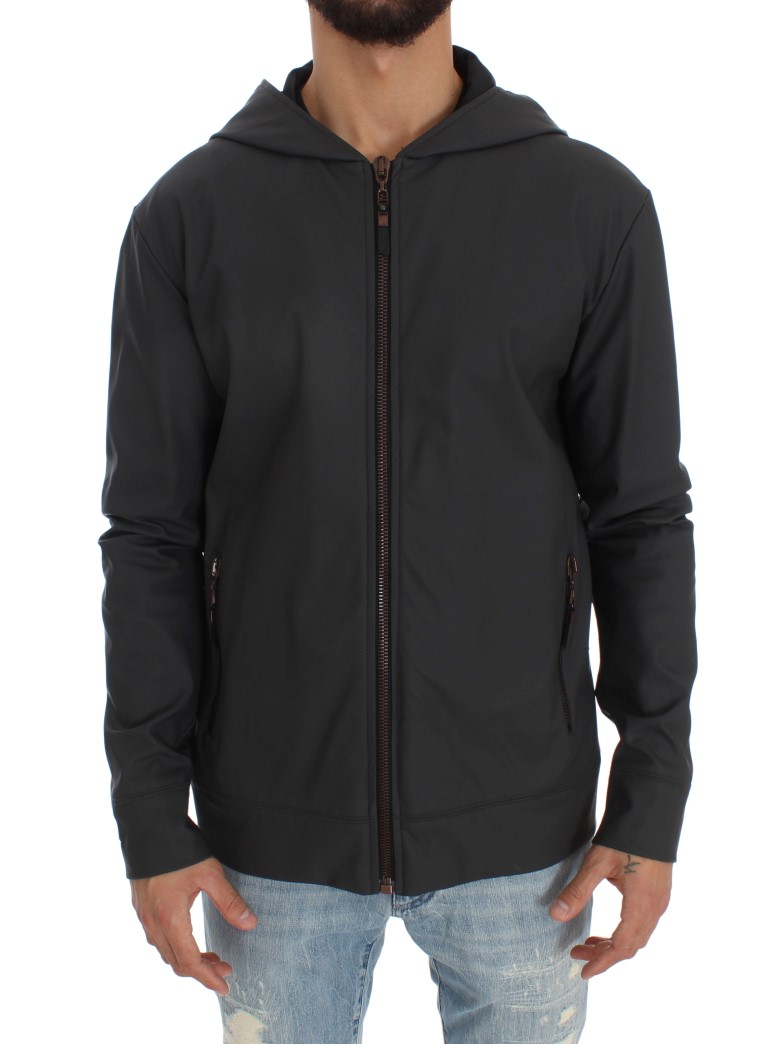 Gray Stretch Windbreaker Jacket