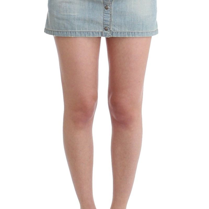 Beachwear Blue Denim Mini Skirt A-Line