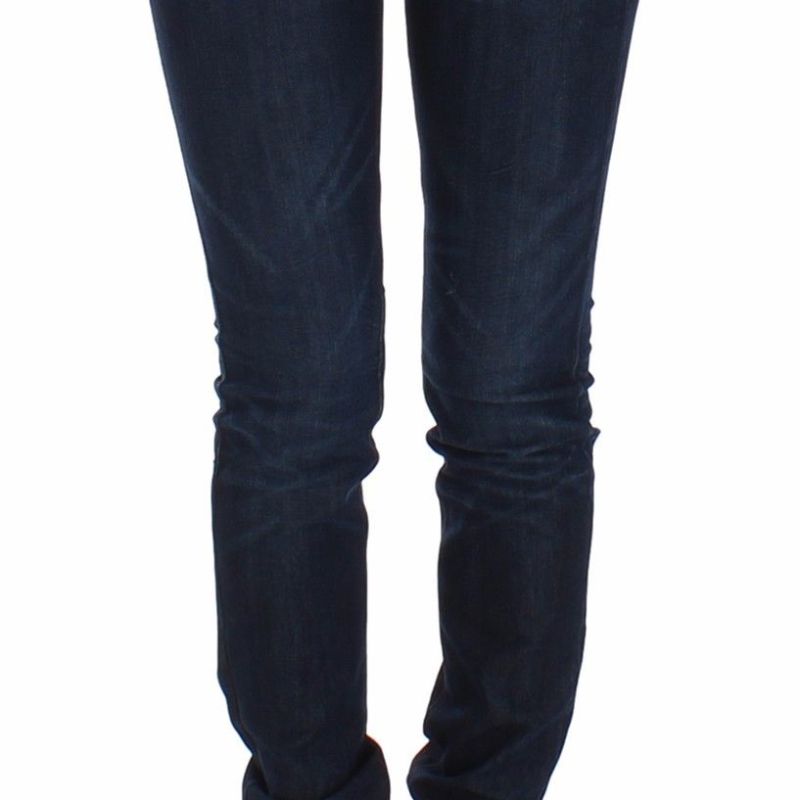 Blue Slim Jeans Denim Pants Skinny Leg Stretch