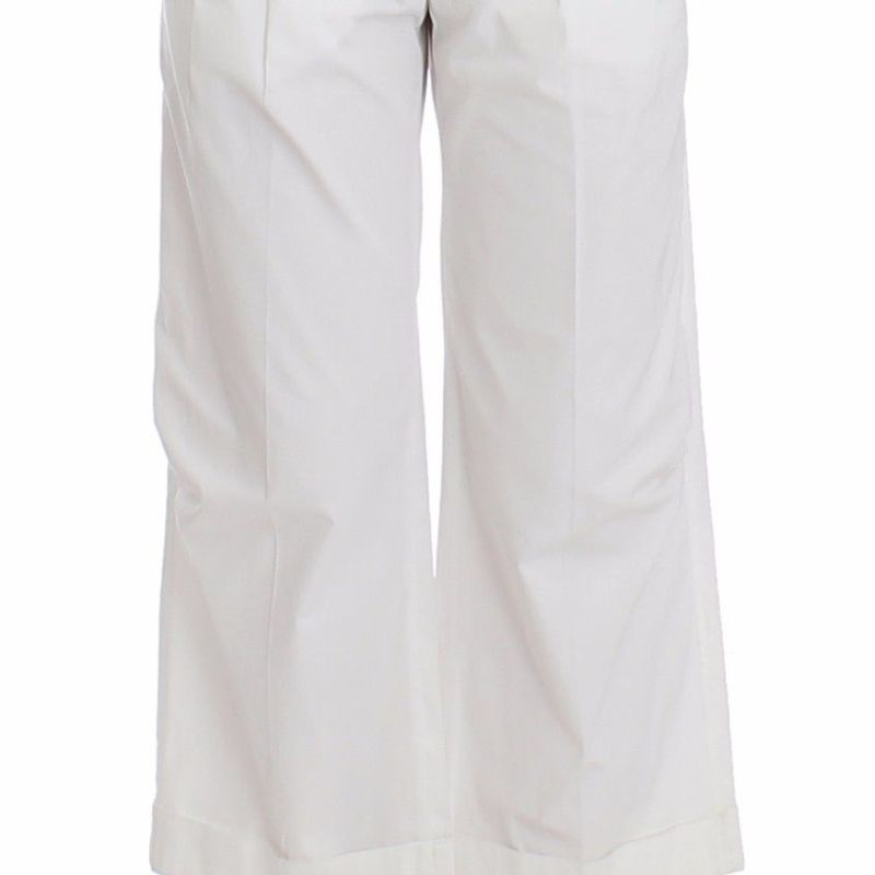 White Capri Pants Cropped Palazzo Casual