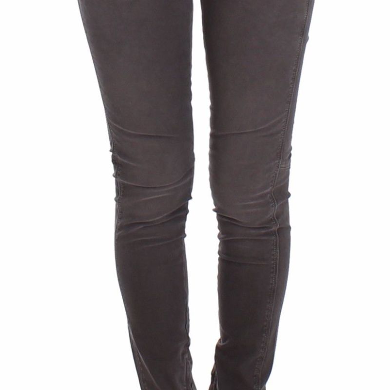Gray Slim Jeans Denim Pants Skinny Leg Stretch