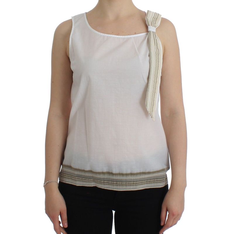 White Top Blouse Tank Shirt Sleeveless