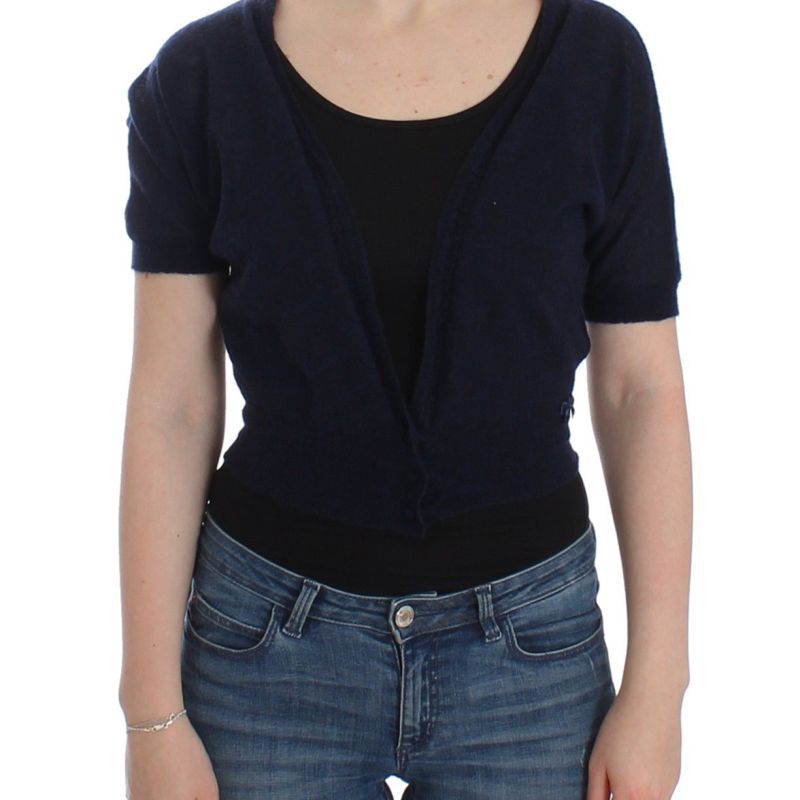 Lingerie Knit Blue Wool Sweater Cardigan