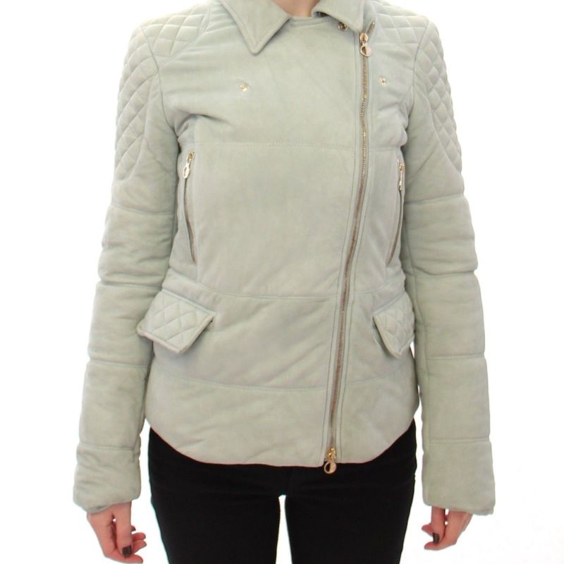 Leather Biker Style Green Jacket
