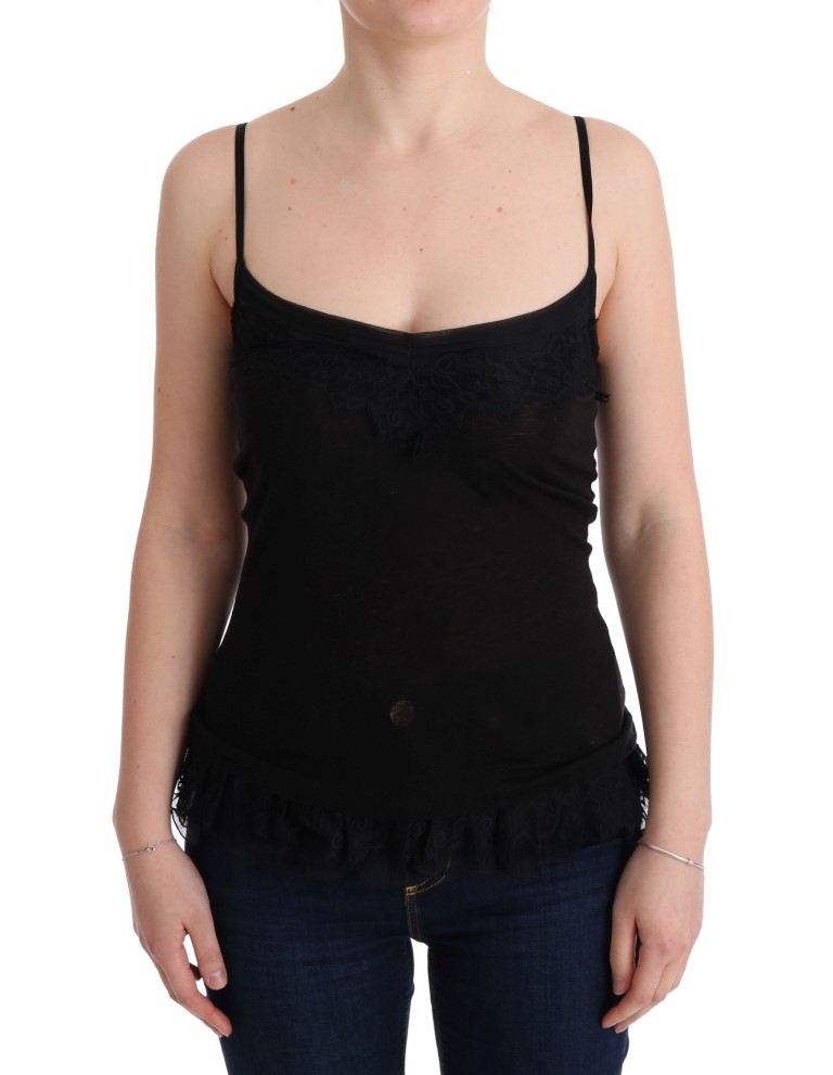 Black Wool Camisole Lingerie Top
