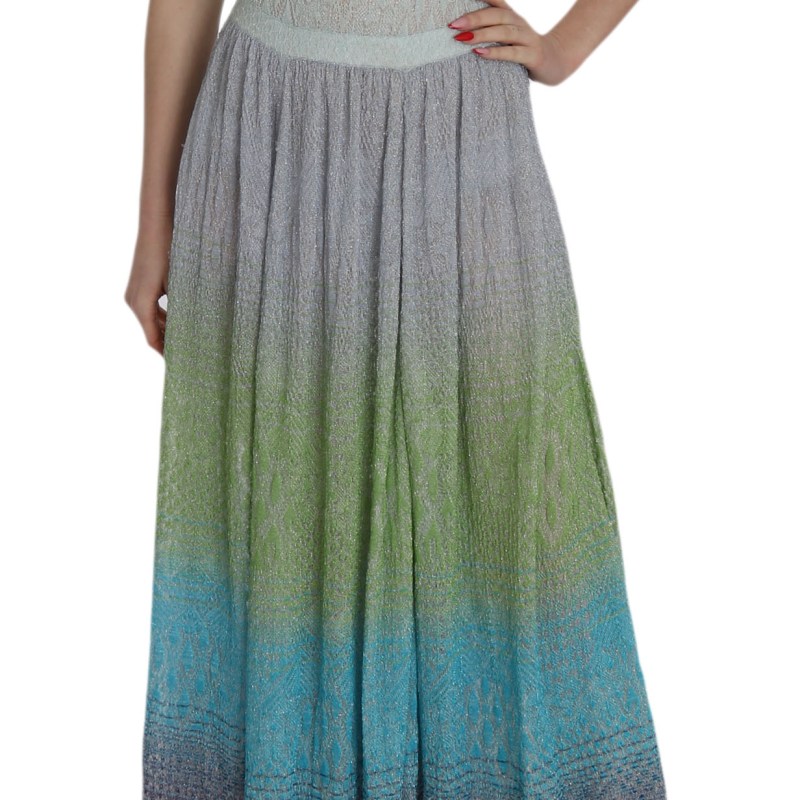 Multicolor See Through Maxi Donna Dress