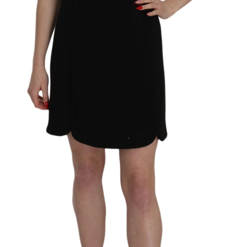 Black Halter Backless Midi Plain  Dress