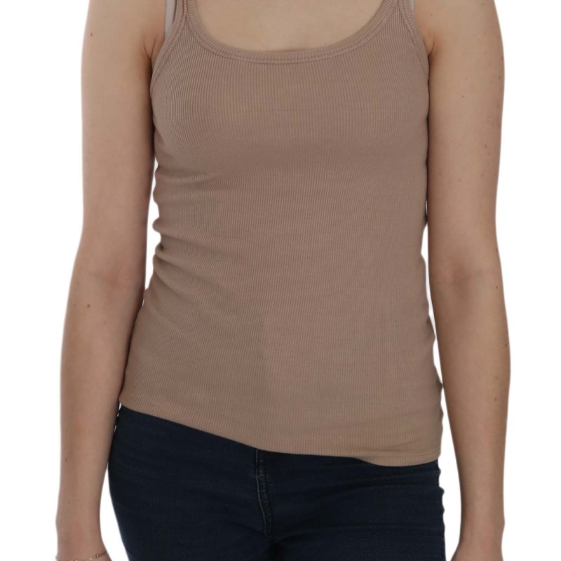 Blouse Brown Sleeveless Spaghetti Strap Top Blouse