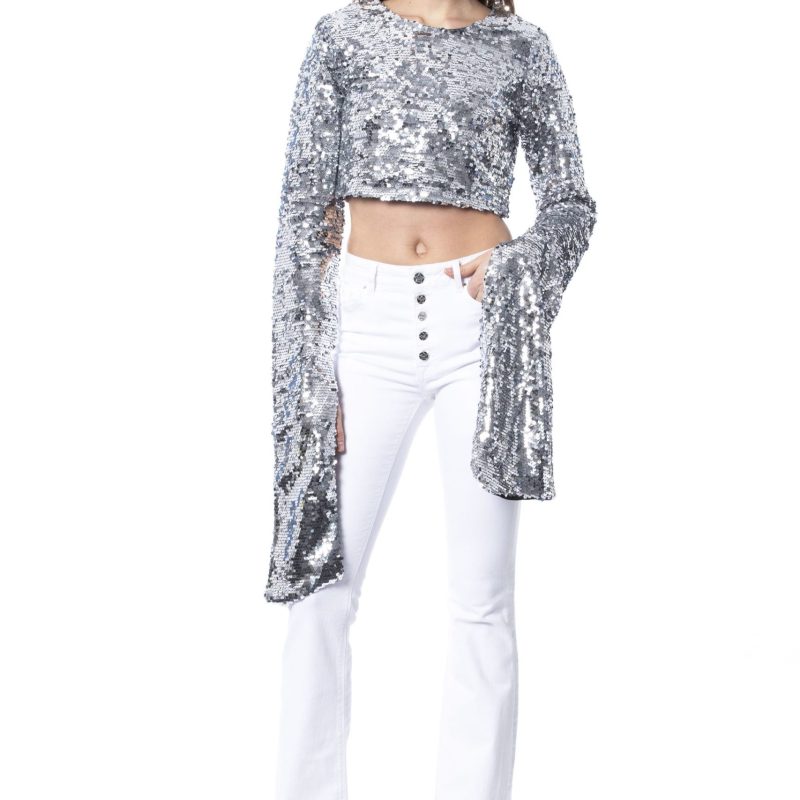Silver Polyester Sweater