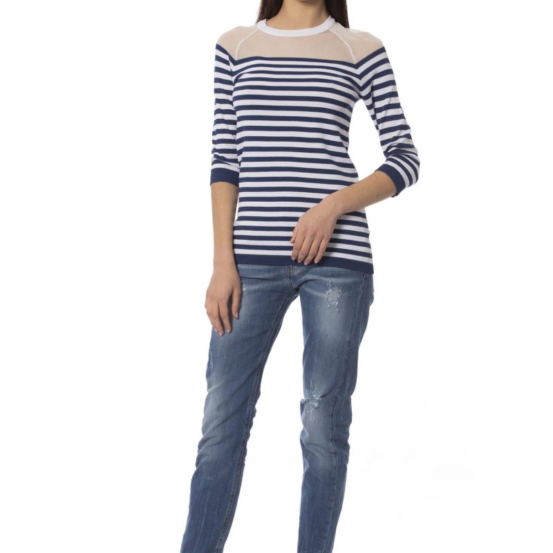 Blue Viscose Nylon Sweater