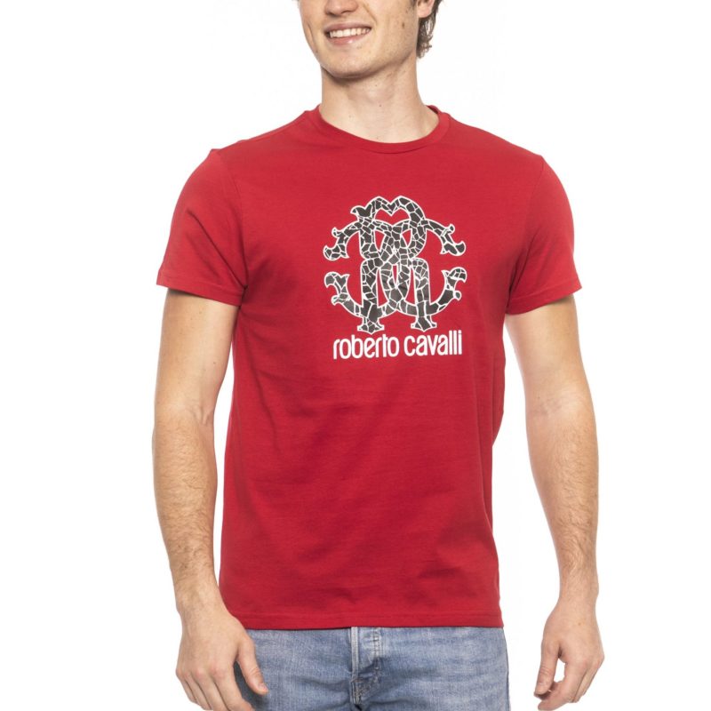 Red Short Sleeves T-shirt. Front Logo Print.